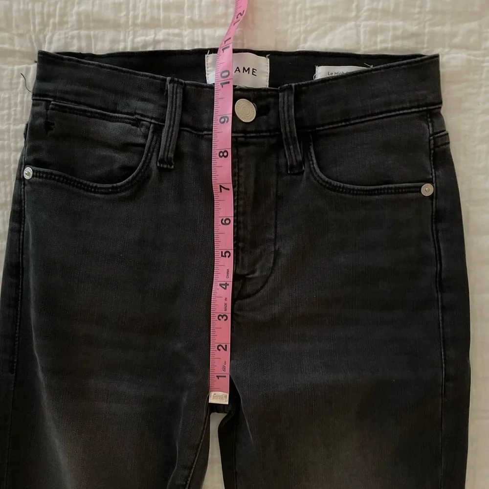 FRAME Denim Le High Skinny Jeans in Billups Chew Black Wash High Rise Size 26